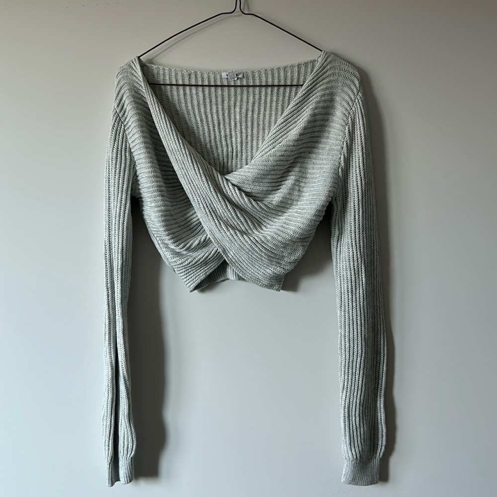 Garage Twist Front Cropped Sweater